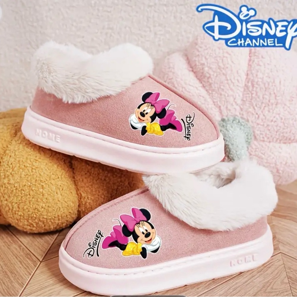 NWOT Disney Pink Minnie Mouse Kids Slippers - Picture 2 of 6